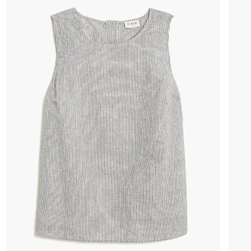 J. Crew Factory Linen-blend button-back shell tank top (M)